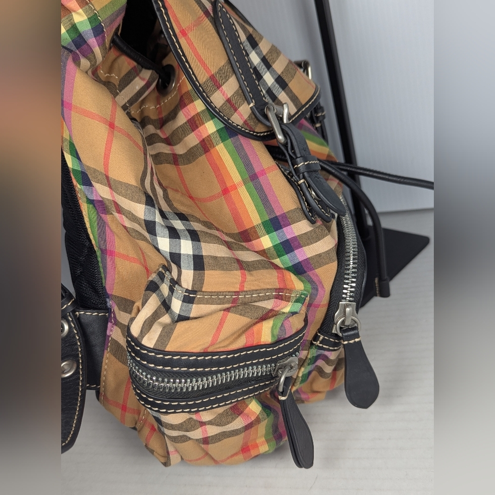 Burberry Rainbow Check Rucksack Backpack - Picture 2 of 9